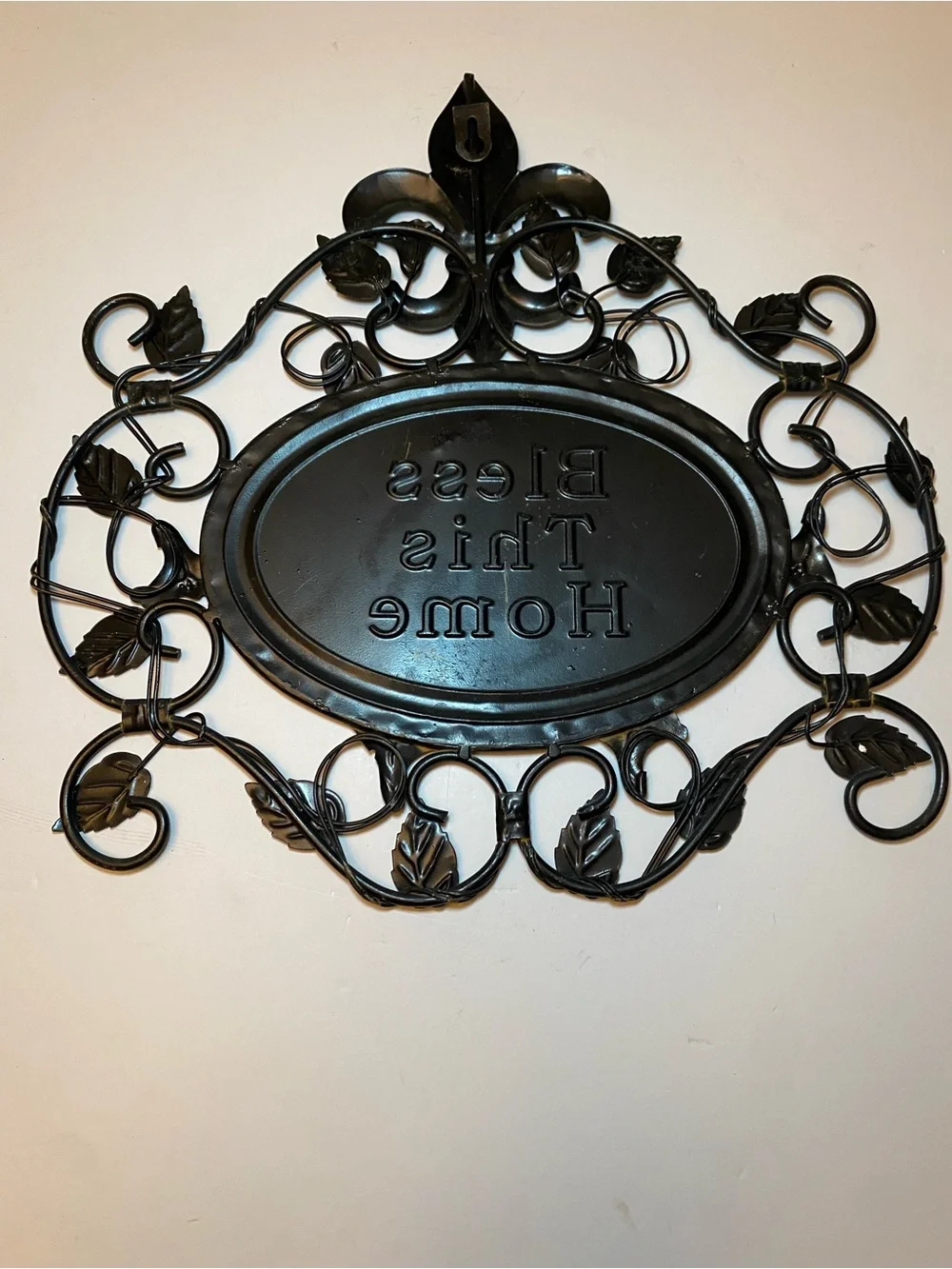 Bless This Home Wall Plaque - Black, gray and brown tent. 14.5x14.5